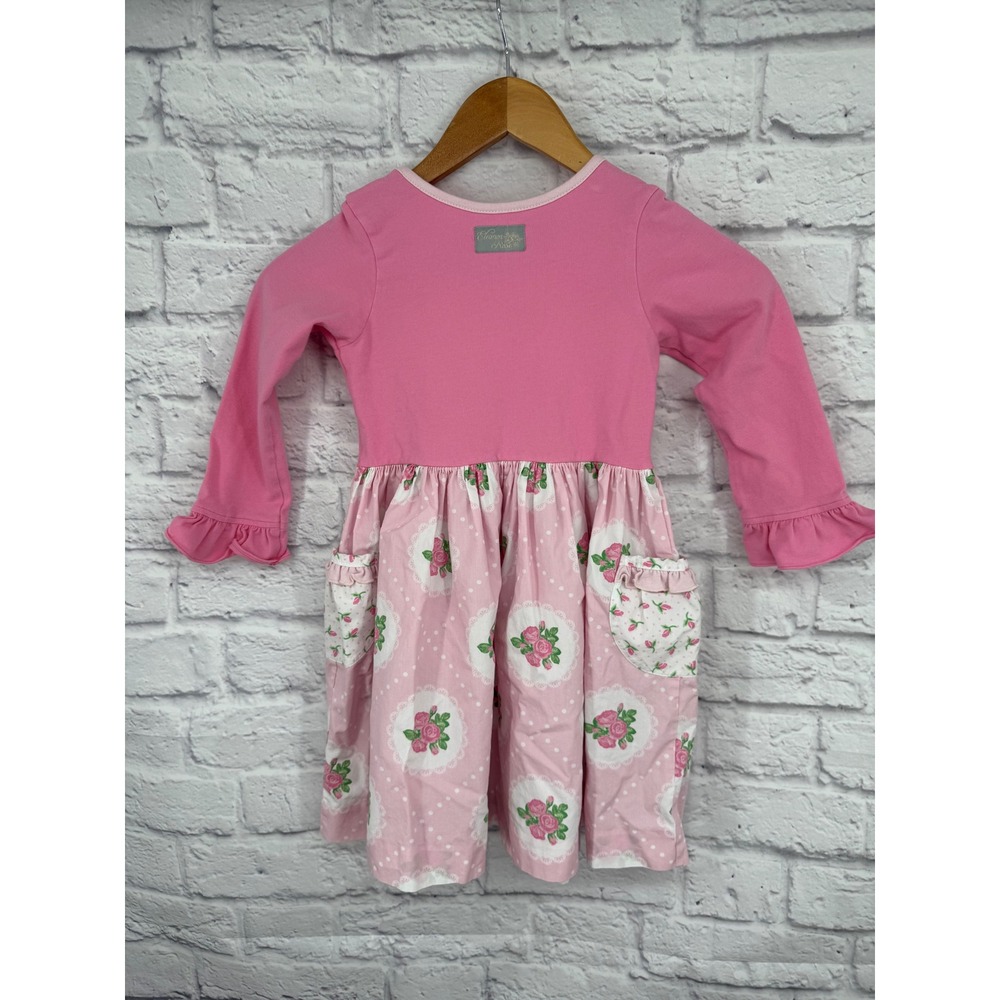 Eleanor Rose Sweet Love Rhonda Dress Girls Pink Floral Print Ruffles Size 5-6 - Picture 8 of 8